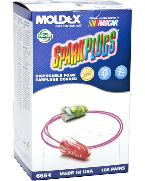 Moldex Sparkplugs Corded Ear Plugs Race Track Wholesale