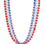 Red, White & Blue Throw Beads 33"