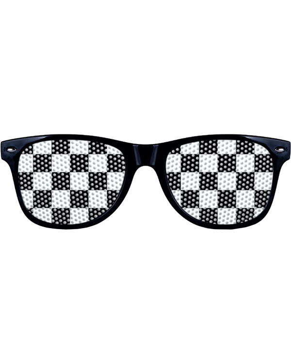 20 Pieces Racecar Sunglasses with Checkered Flag Designs with Dark Lenses Checkered Sunglasses Pattern Novelty Sunglasses for Party Favors Outdoor Activity Goody Bag Fillers  