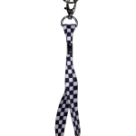 20"   Black & White Checkered Checkered Lanyard
