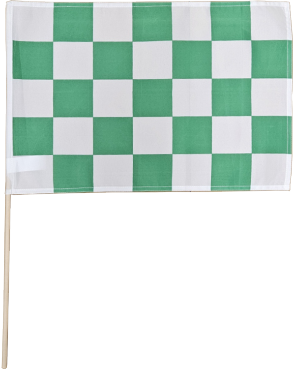 SO76 Wht-Green Chckered Flag 600