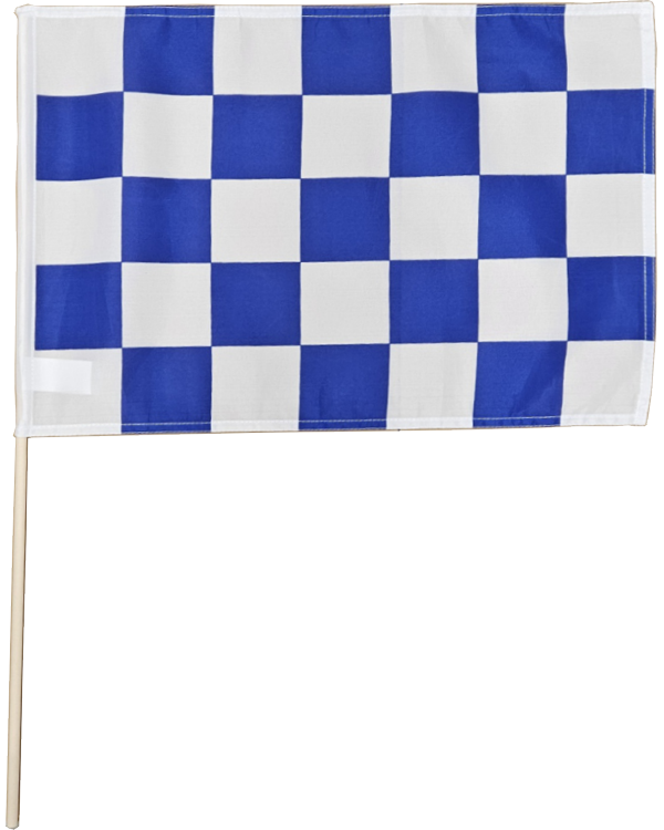 SO95 Wht-Blue Chckered Flag 600
