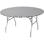 Round Table Cover Checkered 60″ 1
