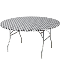 Round Table Cover Checkered 60"