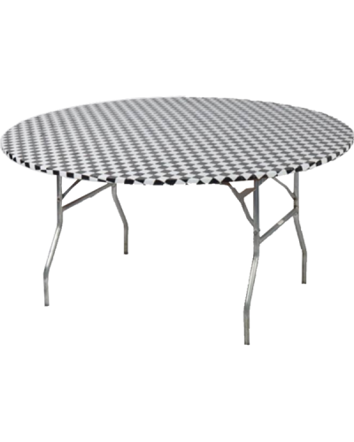 Round Table Cover Checkered 60″ 1