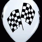Latex Balloons w/Checkered Flags