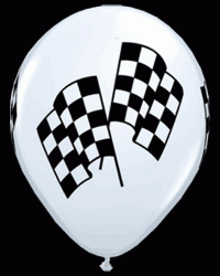 Latex Balloons w/Checkered Flags