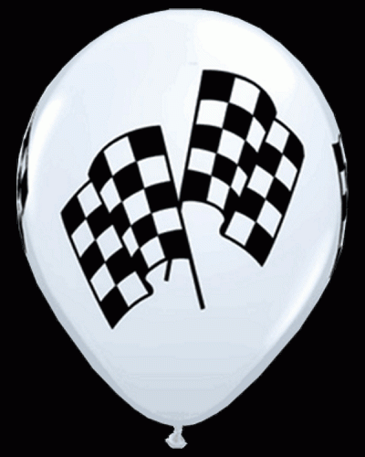 Latex Balloons w/Checkered Flags 1