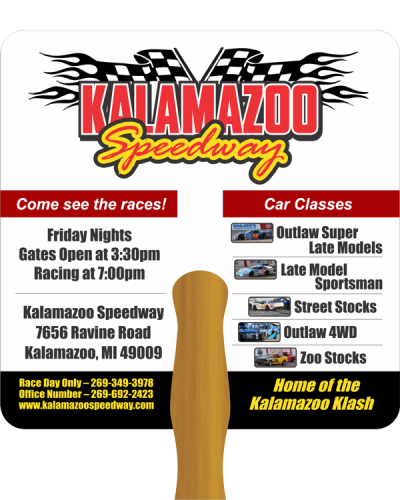 PR62 Hand Fan Kalamazoo Speedway SIDE 1 600