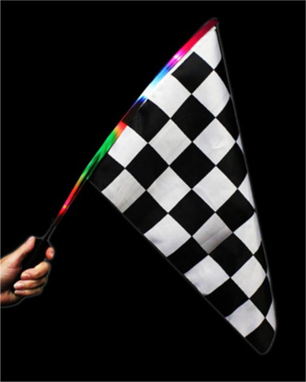 Checkered Flag Racing 2Light Brushed Nickel Drum Style LED Lamp