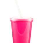 PR0450L Stadium Cup 16 w-lid-straw Pink 600