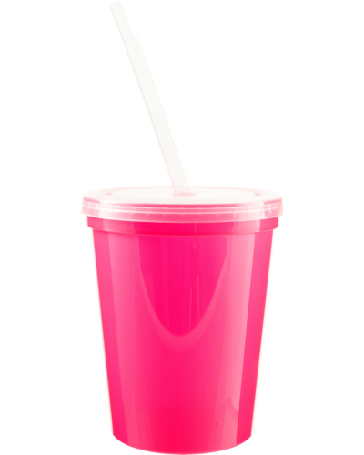 PR0450L Stadium Cup 16 w-lid-straw Pink 600