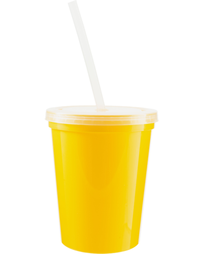 PR0450L Stadium Cup 16 w-lid-straw Yellow 600