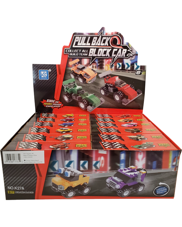 Building Block Pull Back Cars Race Track Wholesale