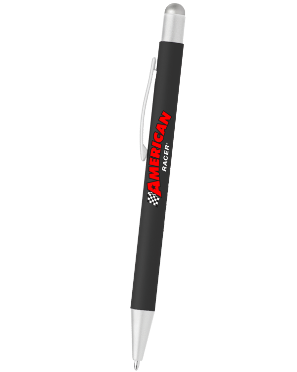 Softy Satin Metal Pen w/Stylus Race Track Wholesale