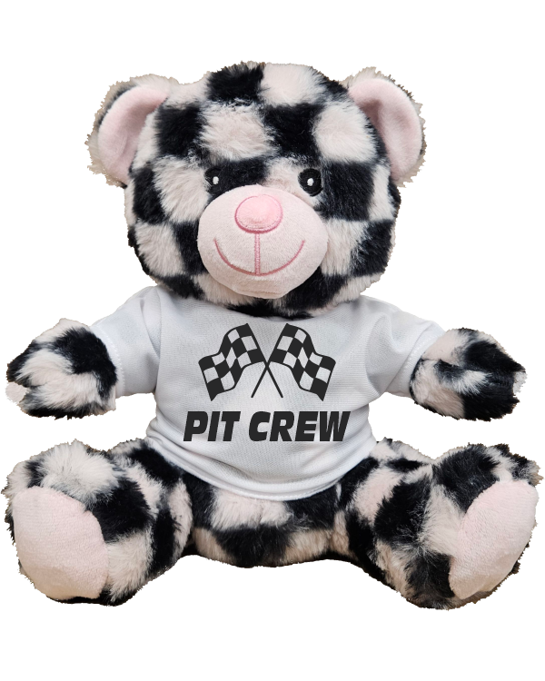 SO38-PC Pink-Blk Checkerd Plush Bear Pit Crew 600
