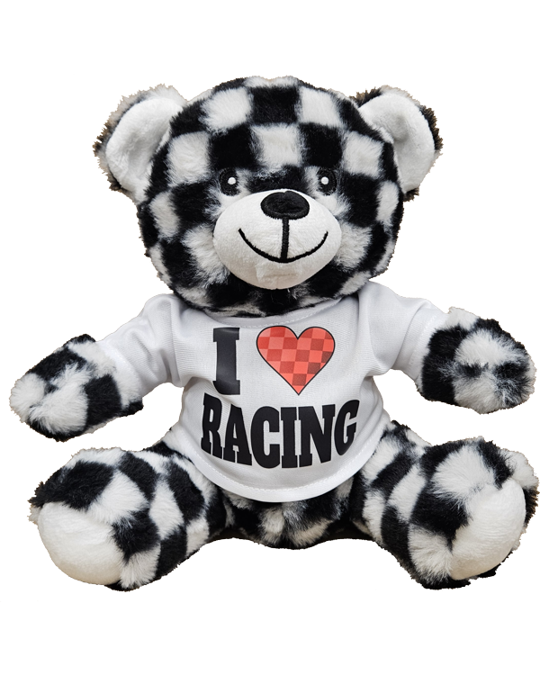 SO37-HR Checkerd Plush Bear I Heart Racing 600