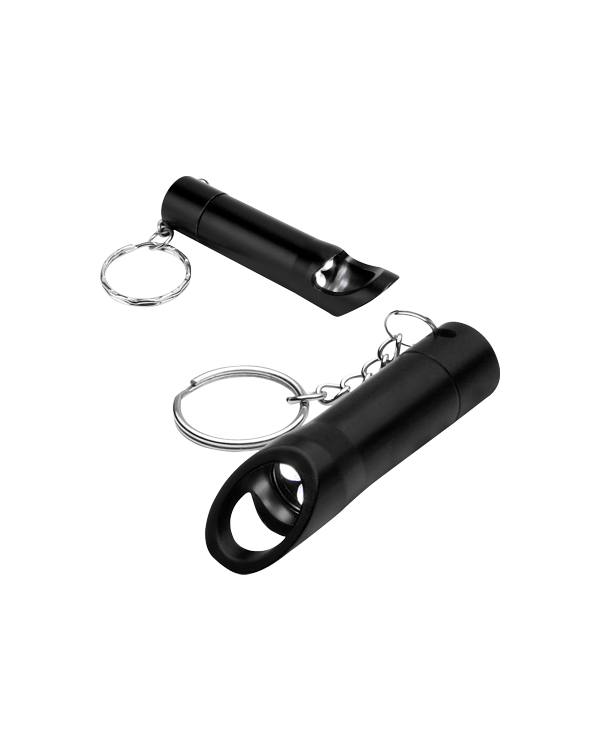 PR79567 LED Ligh-Opener Keychain Black
