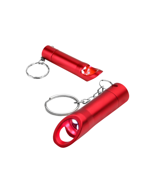 PR79567 LED Ligh-Opener Keychain Red