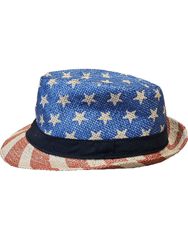 SO104 American Flag Fedora Hat side 600